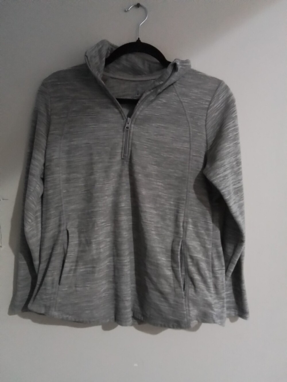 St. John's Bay Heathered Gray Quarter-Zip Turtleneck Pullover Petite Small